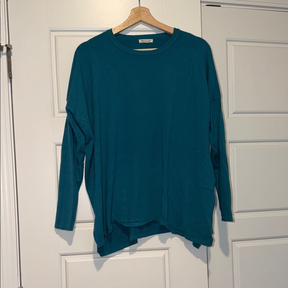 Tea n Rose oversized tunic sweater teal blue size small